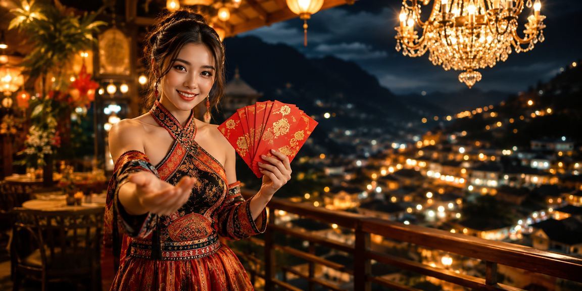 Người chơi tại chợ đêm Sapa mở phong bì đỏ trúng thưởng trực tuyến trên điện thoại
